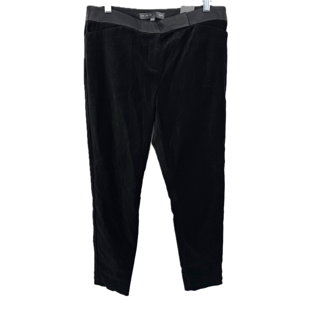 The Limited Drew Fit Women's Black Velvet and Leather Trousers Size 8